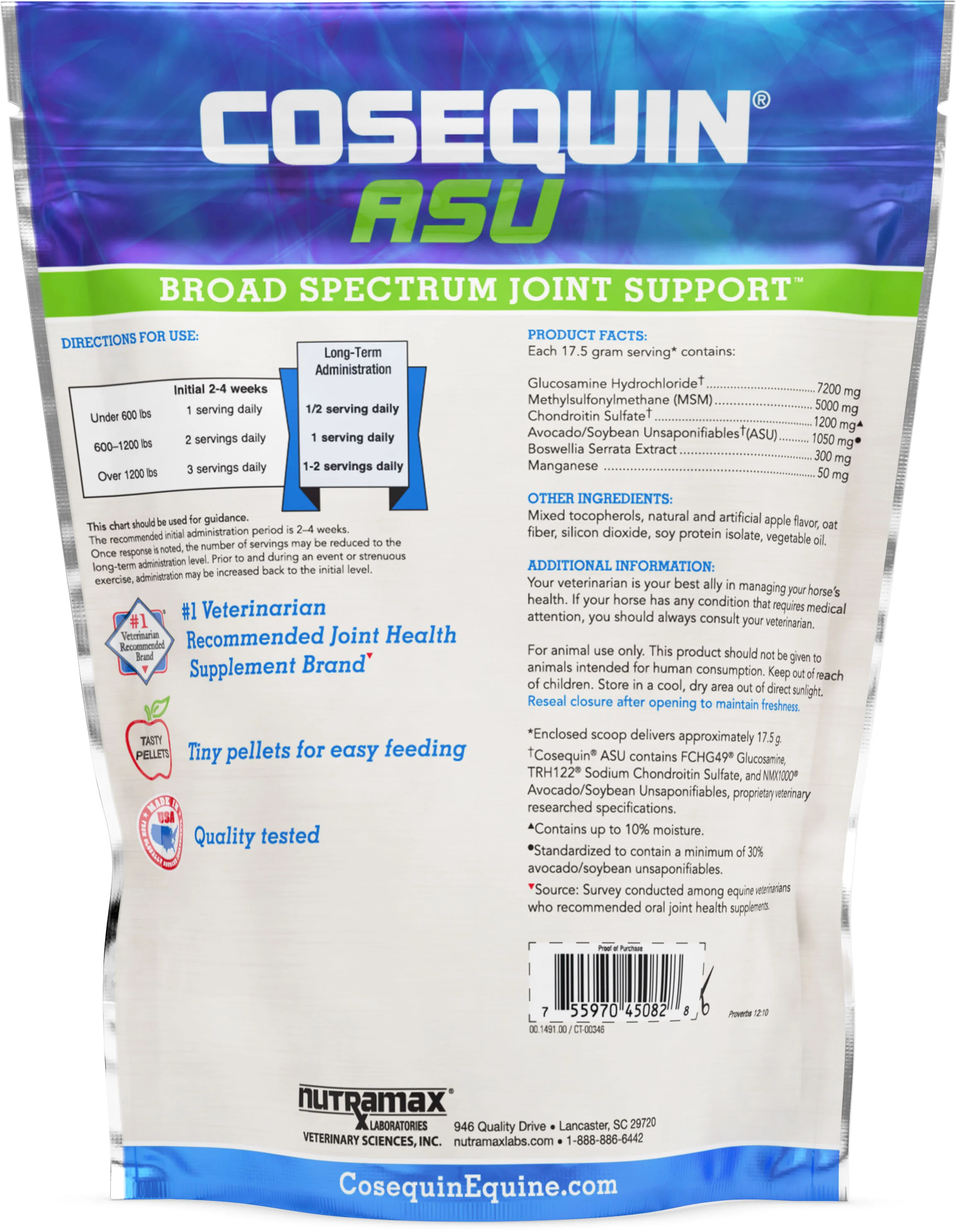 Cosequin® ASU Broad Spectrum Joint Health Supplement, Pellet Form - Image 2