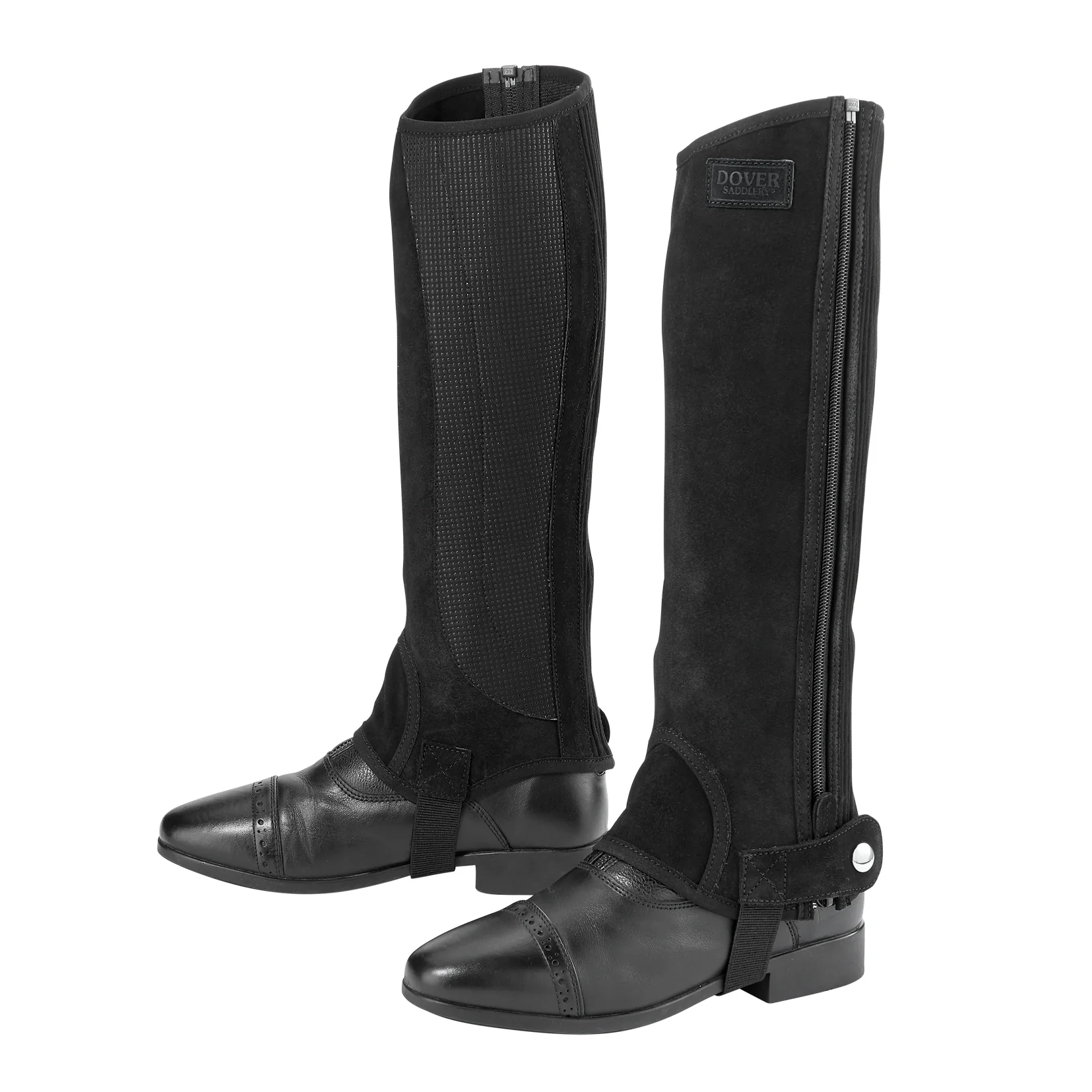 DS Suede Half Chaps with Silicone Grip Patch