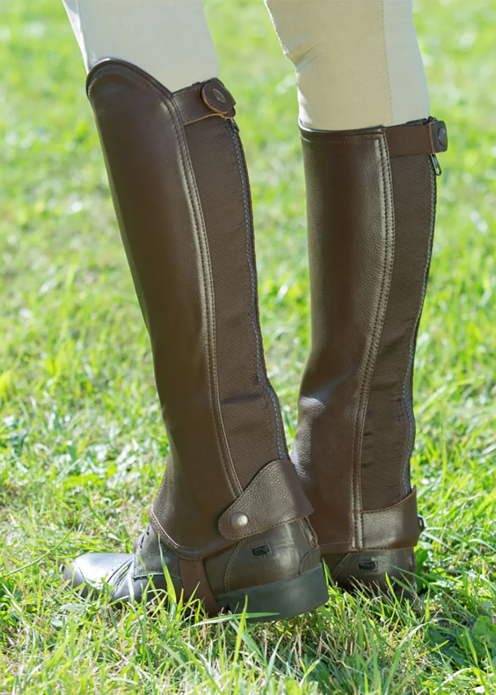Horze Leather Half Chaps with Elastic - Image 7