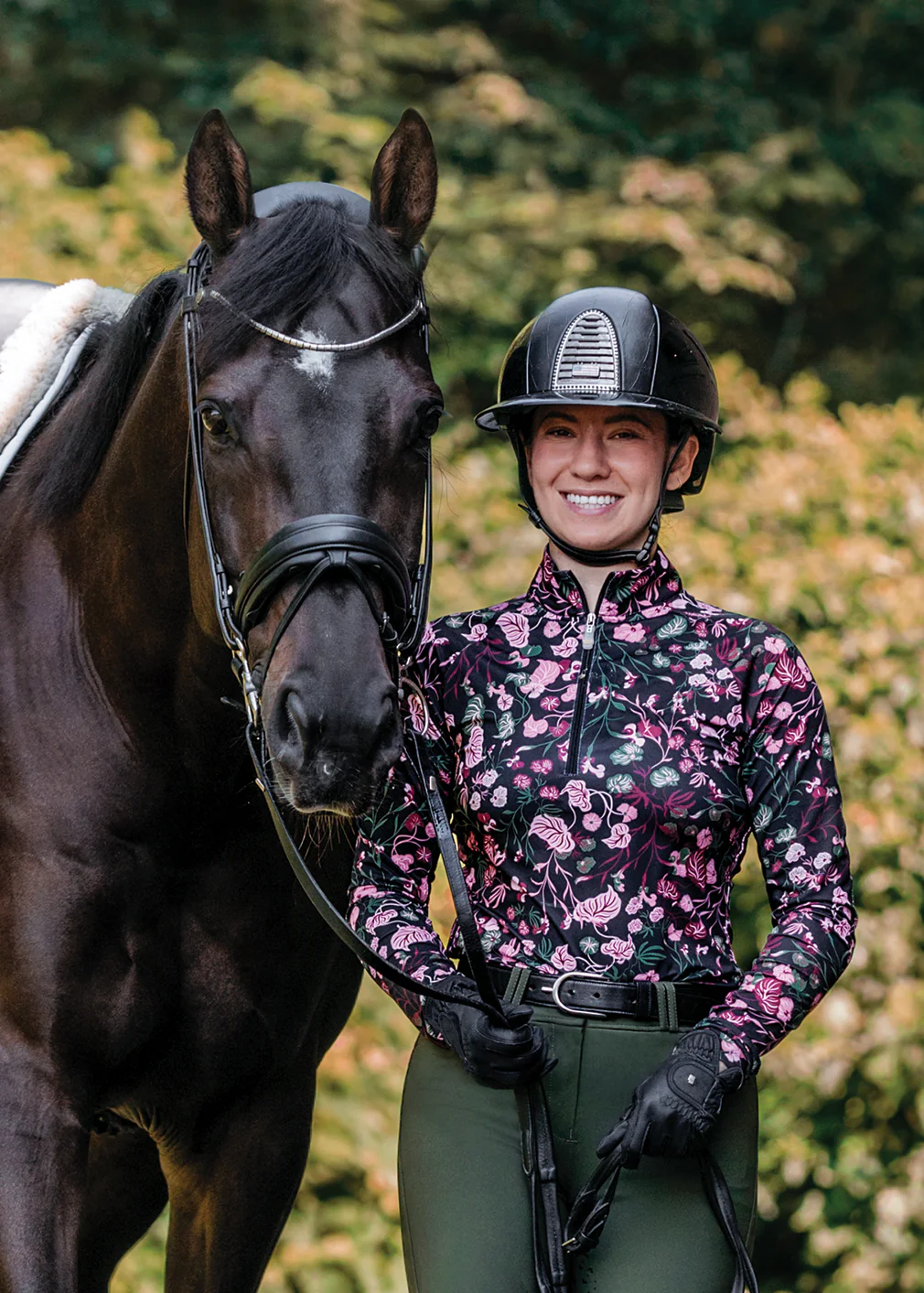 Kastel Denmark Ladies’ Quarter-Zip Modern Begonias Long-Sleeve Shirt - "Briar" - Image 3