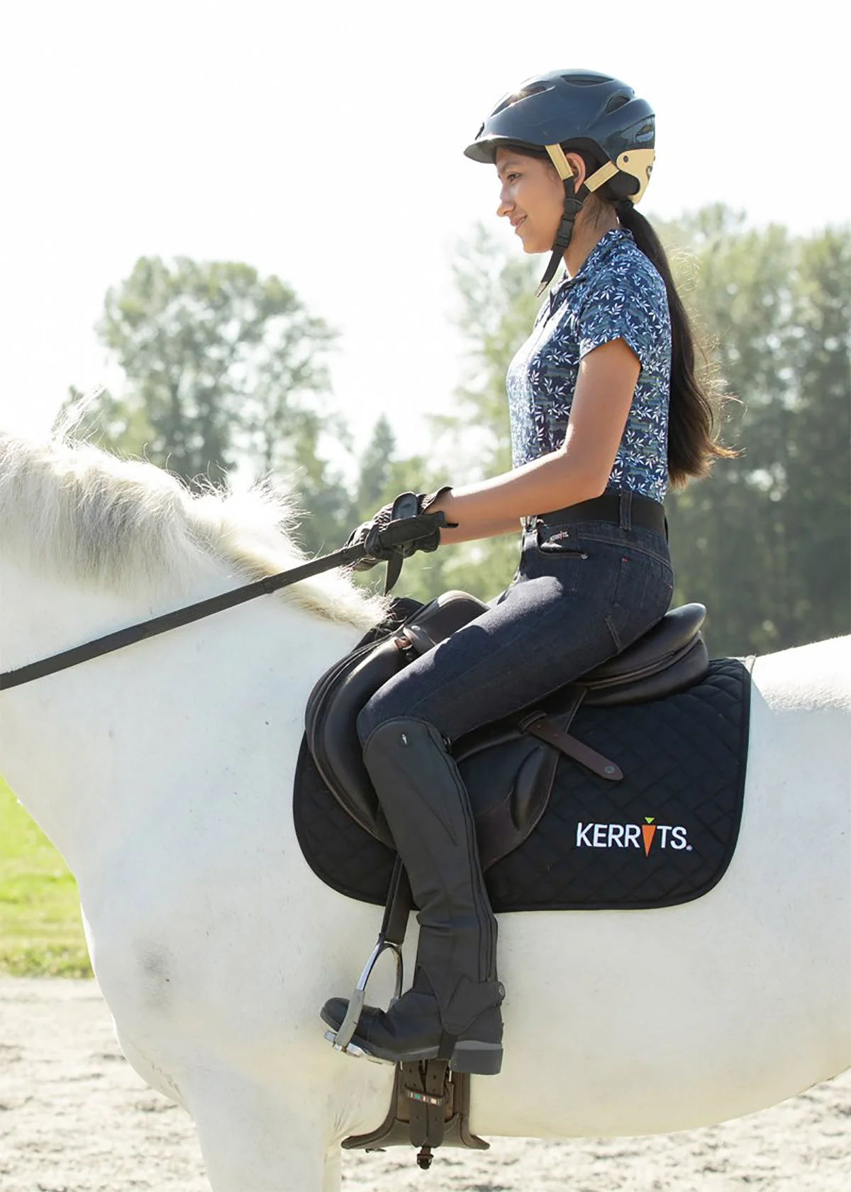Kerrits Kids’ Stretch Denim Knee-Patch Breech - Image 3