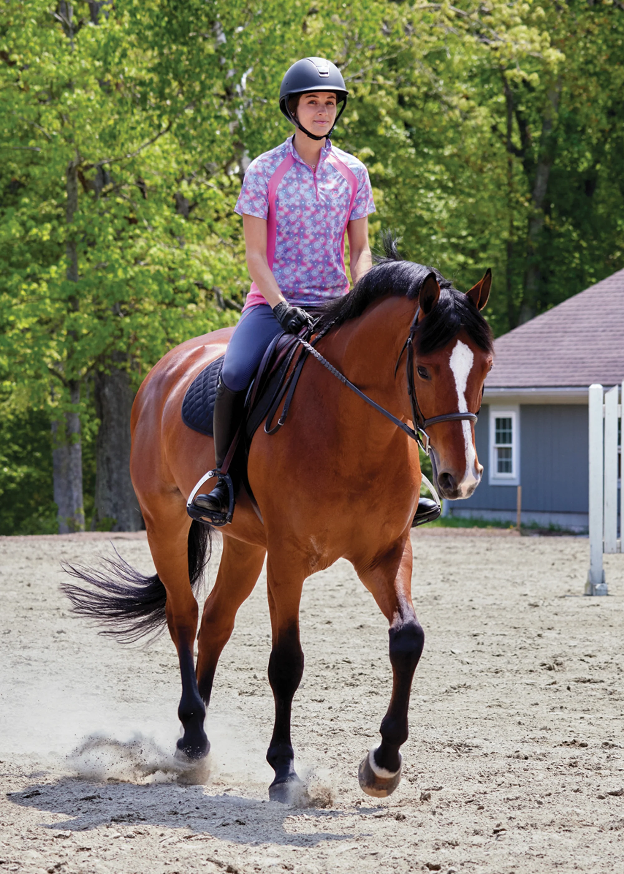 Riding Sport™ Ladies’ Airflow Quarter-Zip Print Short Sleeve Shirt - Image 4