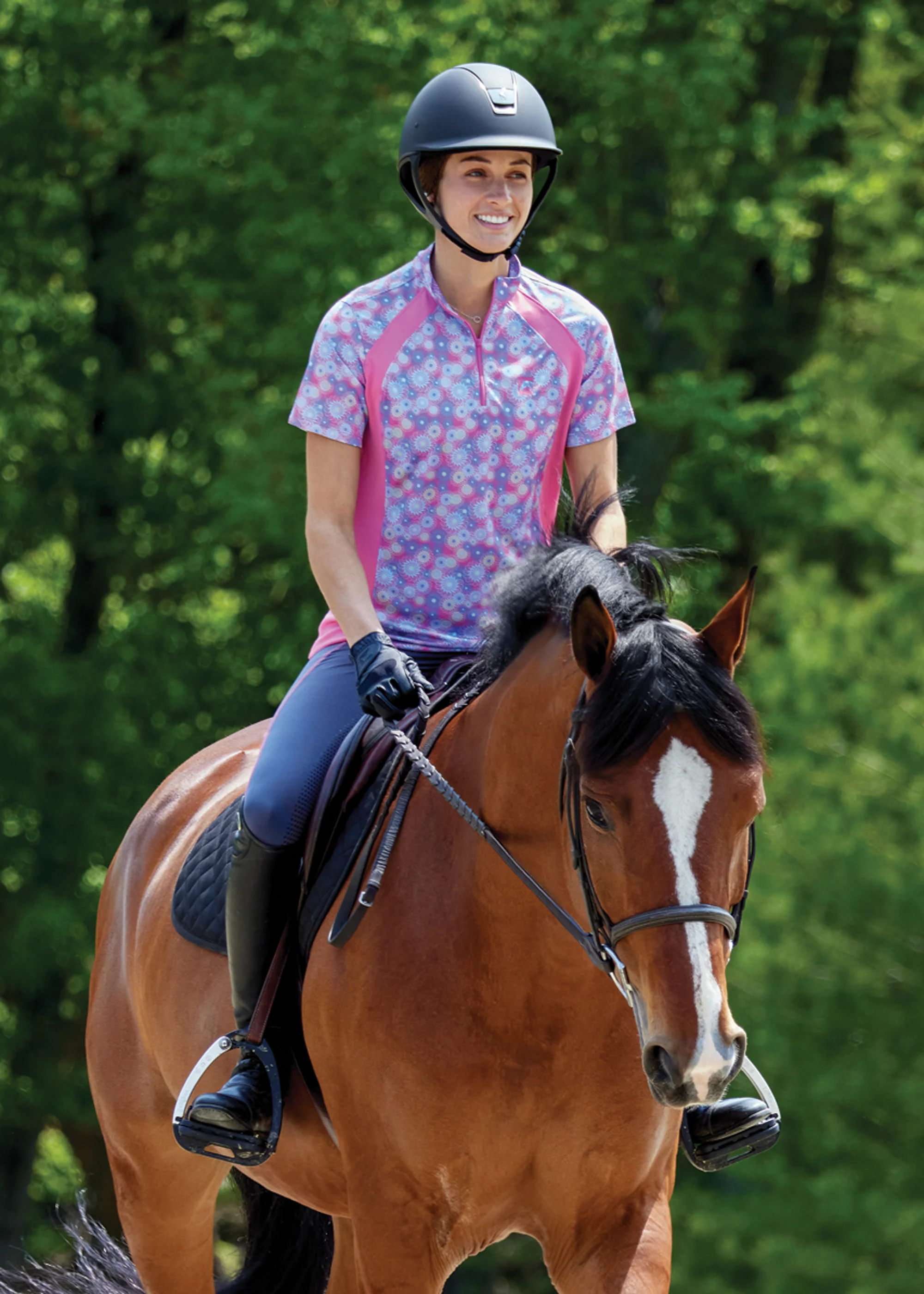 Riding Sport™ Ladies’ Airflow Quarter-Zip Print Short Sleeve Shirt - Image 5