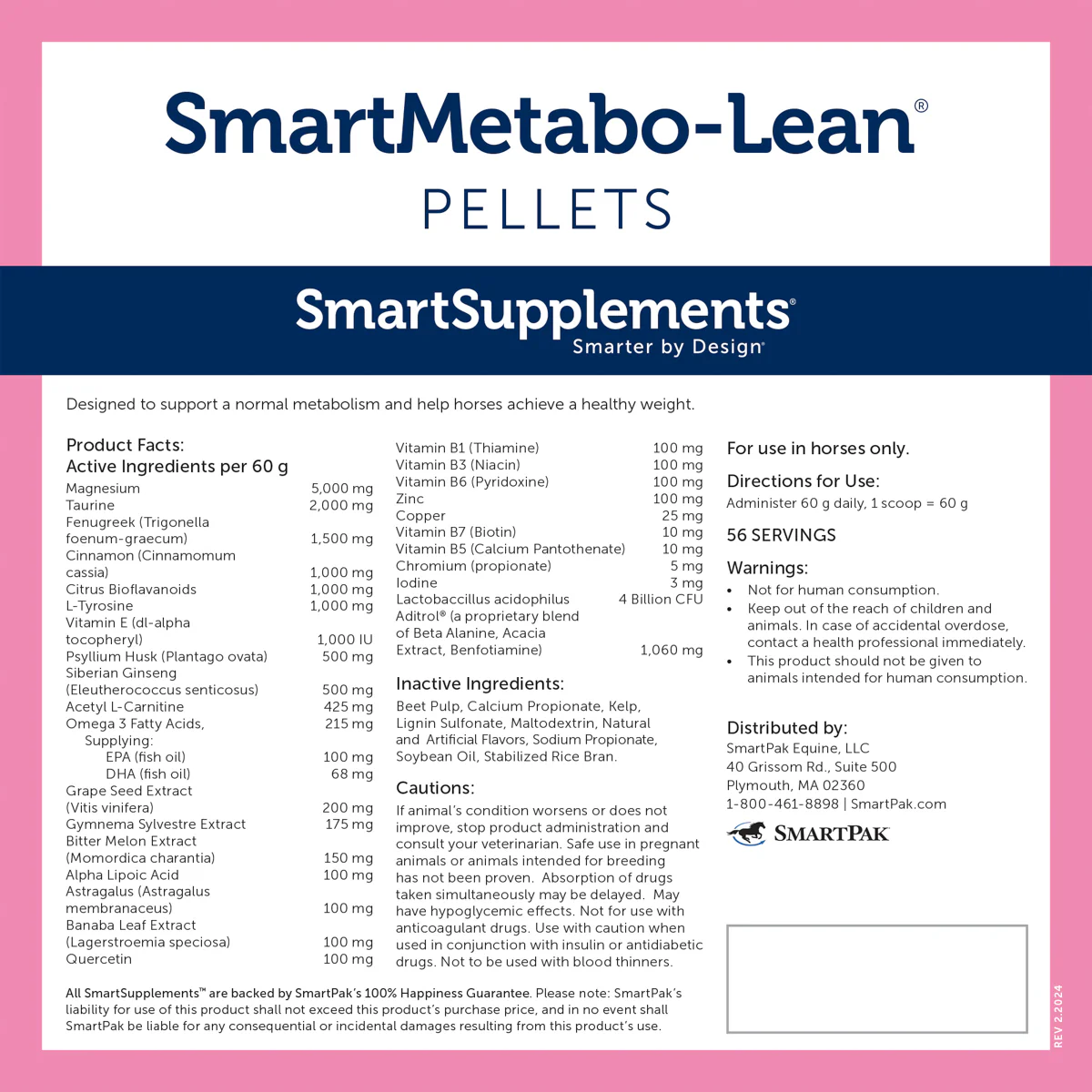 SmartEquine™ SmartMetabo-Lean® Pellets - 7.5 lbs. - Image 2