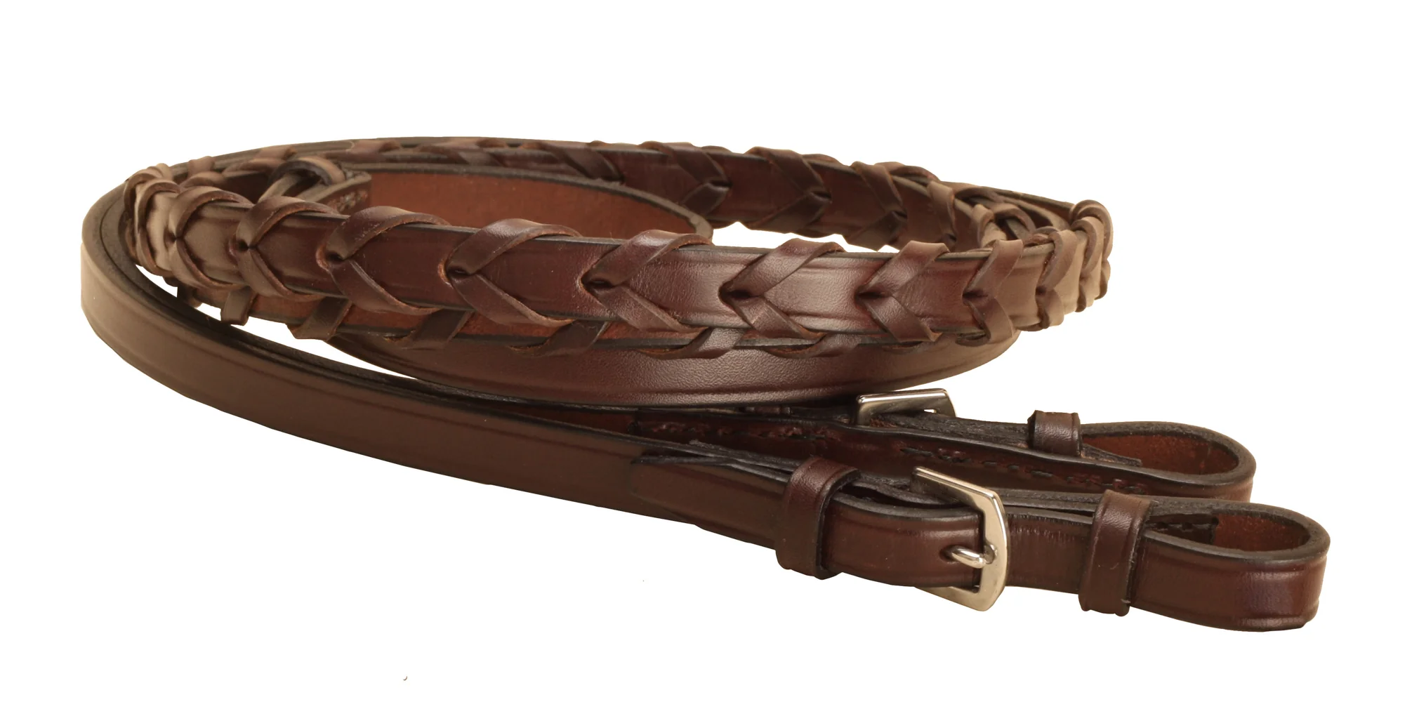 Tory Leather Company 5/8" x 54" Laced Reins with Buckle Bit Ends - Image 6