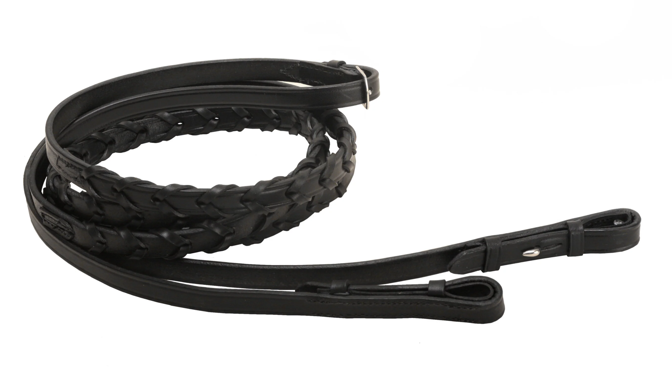 Tory Leather Company 5/8" x 72" Laced Reins with Hook Stud Ends - Image 2
