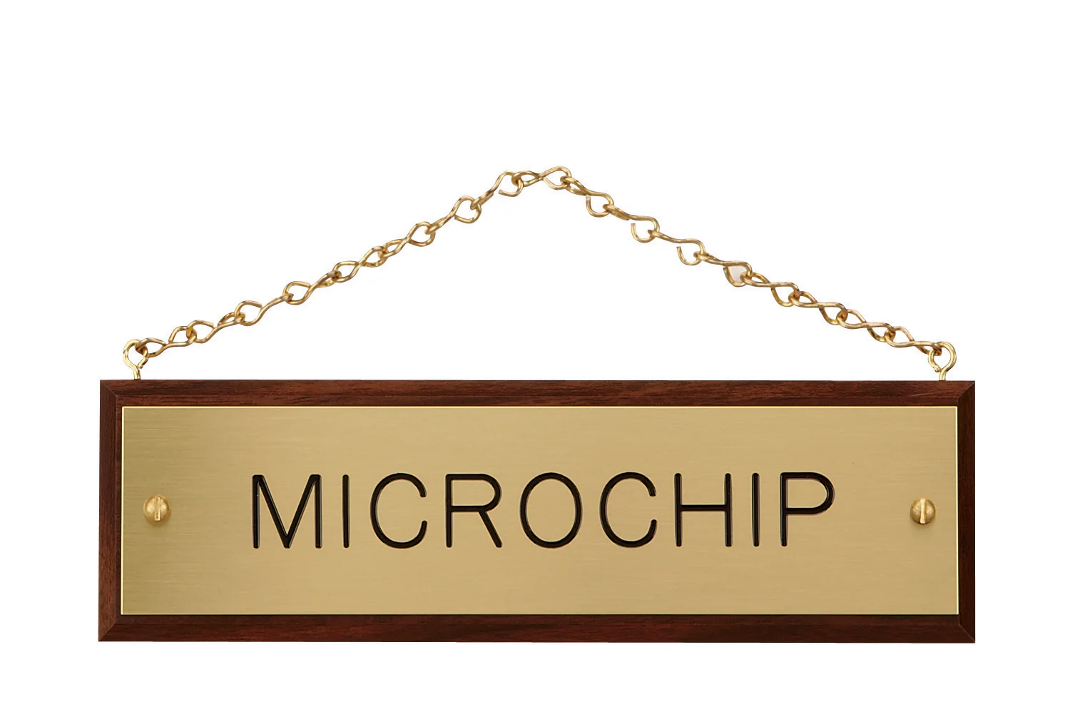 Walnut Plaque with Brass Chain - Image 2